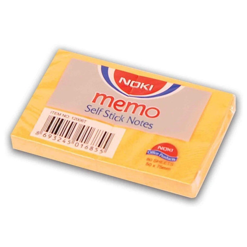 Noki Yapışkanlı Not Kağıdı 51 MM x 75 MM Turuncu Postit (12 Li Paket)