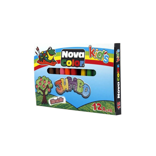Nova Color Mum Boya Jumbo Üçgen Silinebilir 12 Renk