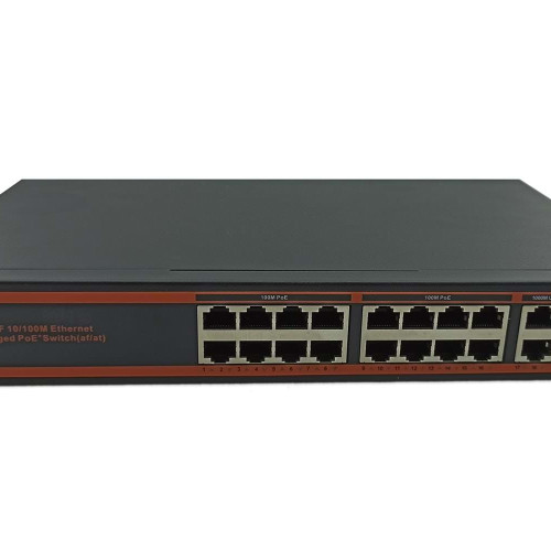 Nova NVC-HC1016FPGL 16 Port Poe+ 10-100 Mbps 2 Port 10-100-1000 Mbps Uplink Switch 165W