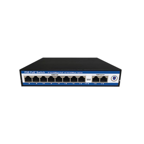Nova NVC-PSE0820 8 Port Poe+ 10-100 Mbps 2 Port 10-100 Mbps Uplink Switch 120W