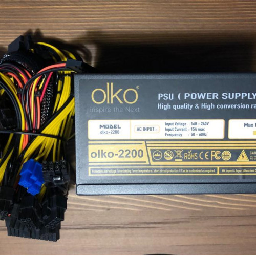 Olko MK-2200SP 2200W 96+ 2 Fanlı Mining Powersuply Kutulu