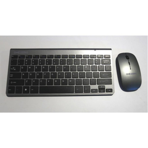 Onezero Gri-Siyah Wireless Bluetooth Klavye + Mouse Set Slim İngilizce 10 Metre