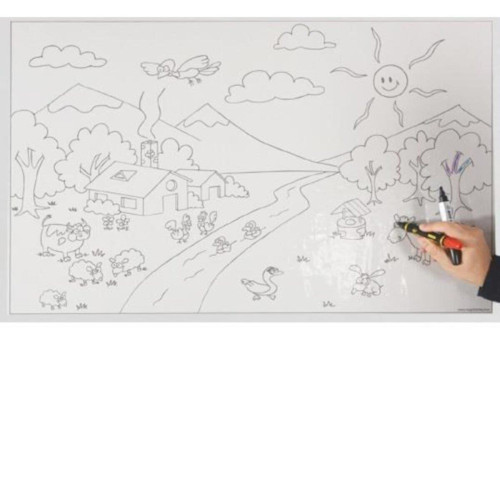 Panda Statik Kağıt Tahta Boyama Çalışması 56 x 85 cm