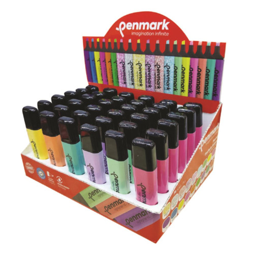 Penmark Fosforlu Kalem Stand Pastel Renkler 36 Lı Fosforlu Kalem