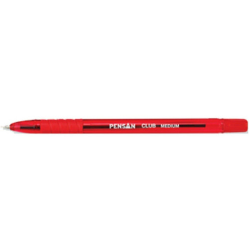 Pensan Club Tükenmez Kalem Medium Bilye Uçlu 0.7 Mm Kırmızı 36 Lı (1 Paket 36 Adet)