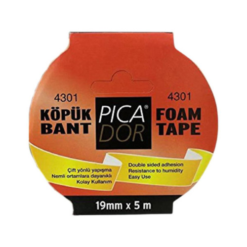 Picador Çift Taraflı Bant Köpük Rulo Askılı 19 MM x 5 Metre (60 Lı Paket)