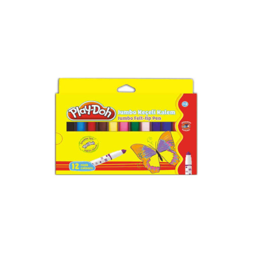 Play-Doh Keçeli Boya Kalemi Jumbo 12 Renk PLAY-KE010