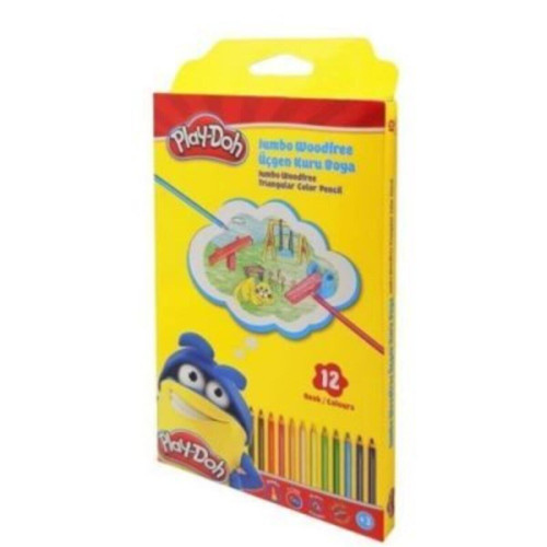 Play-Doh Jumbo Woodfree Üçgen Kuru Boya 12 Li