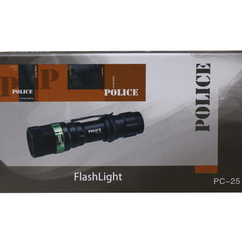 Polıce PC-25 CREE Led + Zoom El Feneri ( 3 Tane İnce Kalem Pille Çalışır)