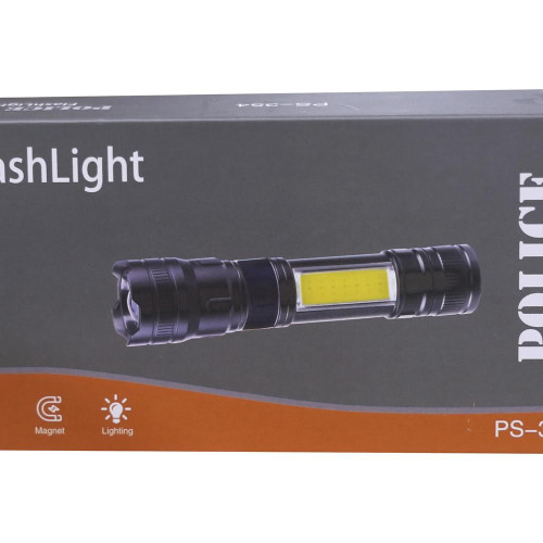 Polıce PS-354  Zoom  Kırmızı İkaz Işıklı ve Magnet Özellikli  Şarjlı El Feneri