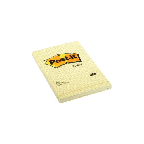 Post-it Yapışkanlı Not Kağıdı Büyük Boy Kareli 100 Yaprak 102x152 Mm Sarı 662