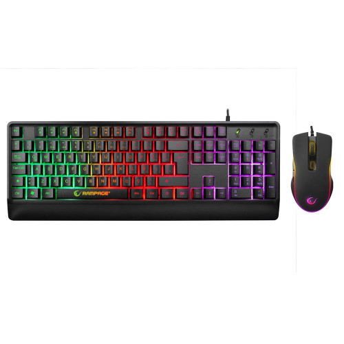 Rampage DOBBLE Rainbow Backlight 7 Tuşlu 6400dpi Gaming Klavye + Mouse Set