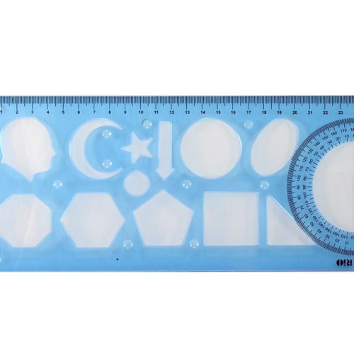 Rio Geometrik Atatürklü Şekiller Şablonu Cetvel