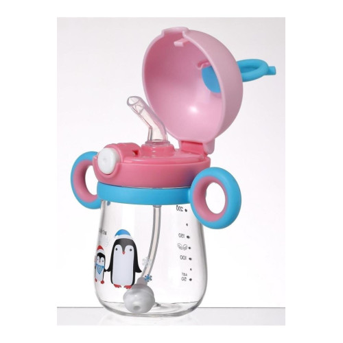 Rovco Çocuk Tritan 220 Ml Pipetli Tritan Su Matarası (Karışık Model 1 Adet)
