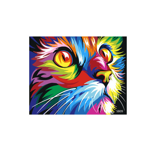Rubenis Boyama Seti Neon Kedi Resimli Sayılarla 30x40 Cm