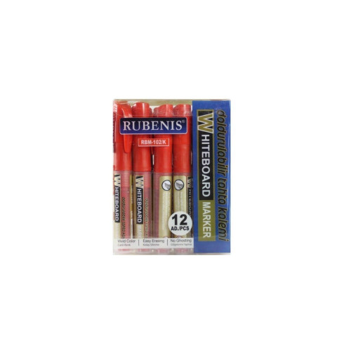 Rubenis Tahta Kalemi Kartuşlu Kırmızı (12 Li Paket)