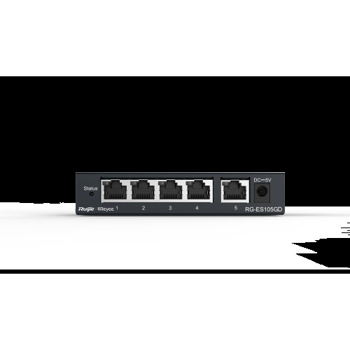 Ruijie-Reyee 5 Port 10-100-1000 Mbps Gbit Yönetilemez Switch Çelik Kasa Poe Switch
