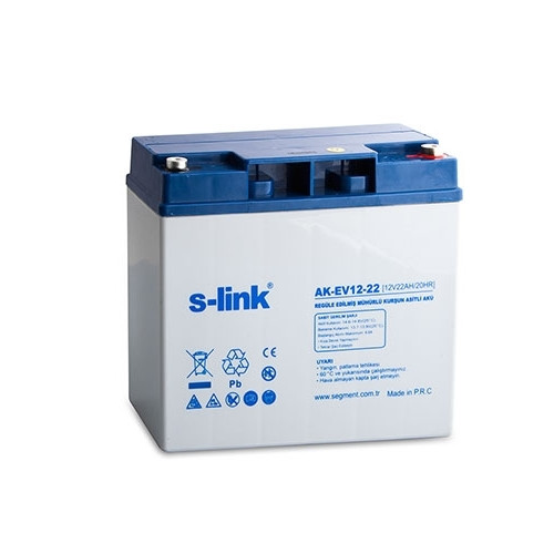 S-link AK-EV12-22 12v 22ah Bakımsız Kuru Akü