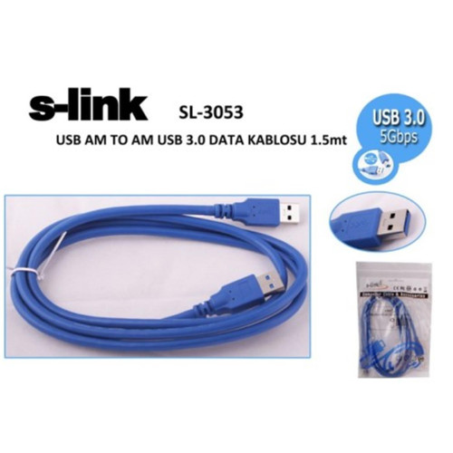 S-link 1.5 Metre Usb 3.0 am To am Data Kablosu