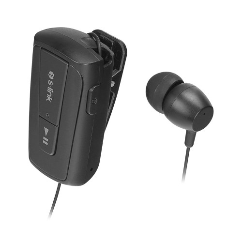 S-link Siyah Mobil Telefon Uyumlu Makaralı Titreşimli Bluetooth Kulaklık