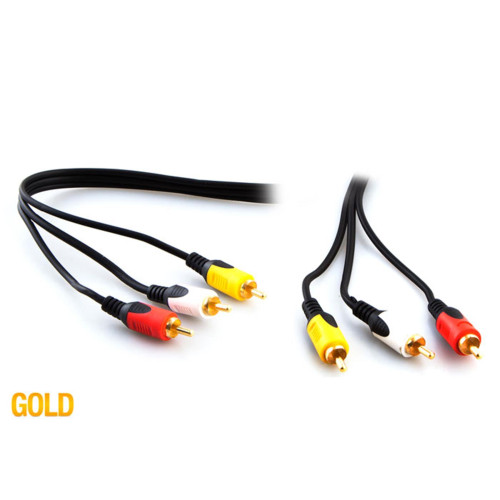 S-link 3RCA To 3RCA 20 Metre Gold Kablo