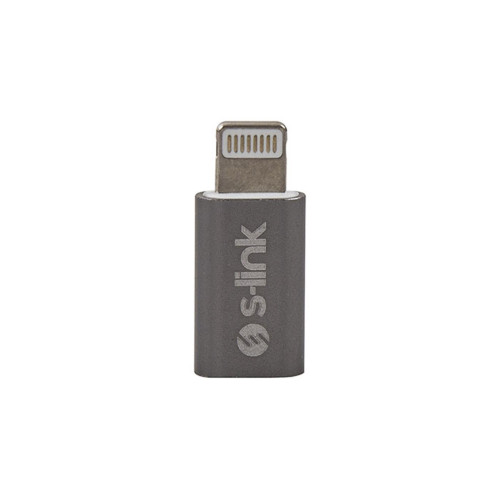 S-link Gümüş Metal Gövde MicroUSB 5pin F to Lightning M Çevirici
