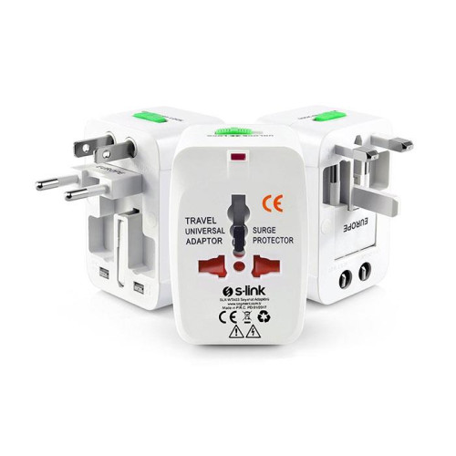 S-link Beyaz Universal Seyahat Adaptörü
