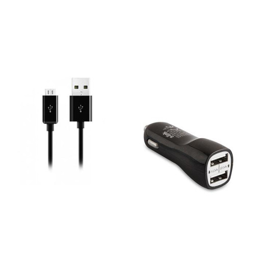 S-link 2.1 Amper Micro Usb Akıllı Telefonlar 2in1 Araba Şarjı ve Kablosu