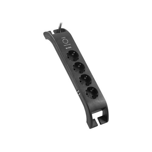 S-link SPG3041 2m 2xUSB=2.4a 3G1.5mm2 900 Joule 4'lü Akım Korumalı Siyah Priz