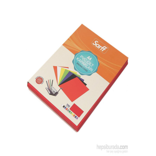 Sarff Cilt Kapağı Plastik Opak A4 160 MIC Kırmızı 15201015 (1 Paket 100 Adet)