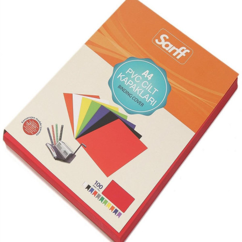 Sarff Cilt Kapağı Plastik Opak A4 160 MIC Kırmızı 15201015 (1 Paket 100 Adet)