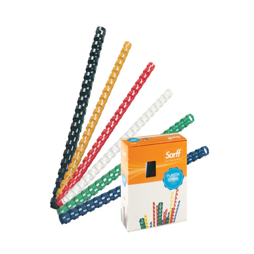 Sarff Spiral Plastik 195 Sayfa 20 MM Beyaz (100 Lü Paket)