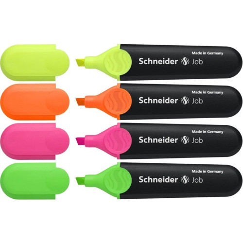 Schneider Fosforlu İşaretleme Kalemi 1 - 4.5 mm Canlı Renkler 4'lü Set