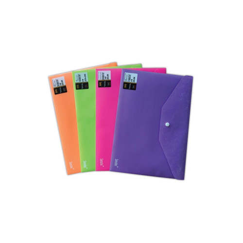 Sensho A4 Mor Çıtçıtlı Dosya Desenli (12 Li Paket)