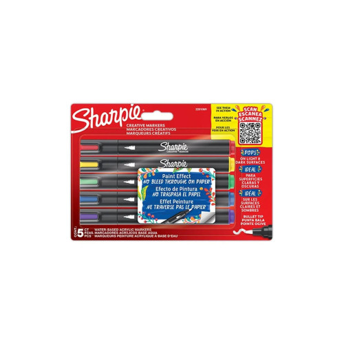 Sharpie Markör Akrilik Yuvarlak Uç 5 Li Blister Yuvarlak Uç Akrilik Markör