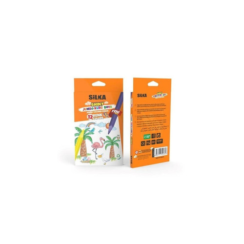 Silka Jumbo Üçgen Kuru Boya 12 Li Jumbo Shiny Kuru Boya