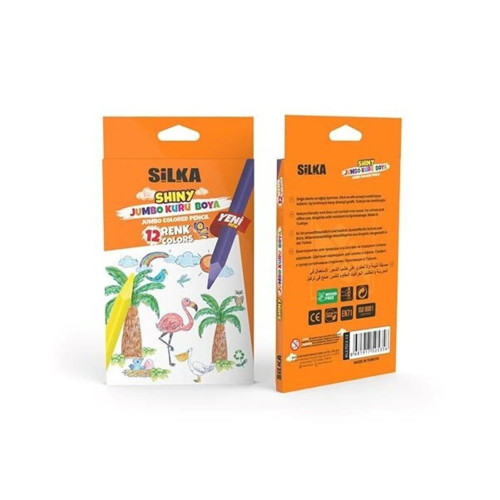 Silka Jumbo Üçgen Kuru Boya 12 Li Jumbo Shiny Kuru Boya