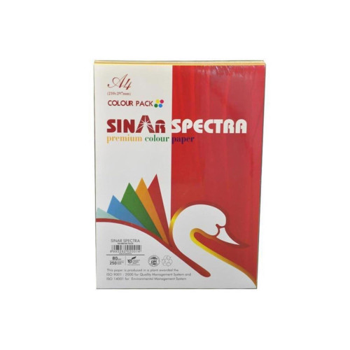 Sınar Renkli Fotokopi Kağıdı A4 80 GR 10 Renk Pastel Renkler (250 Li Paket)