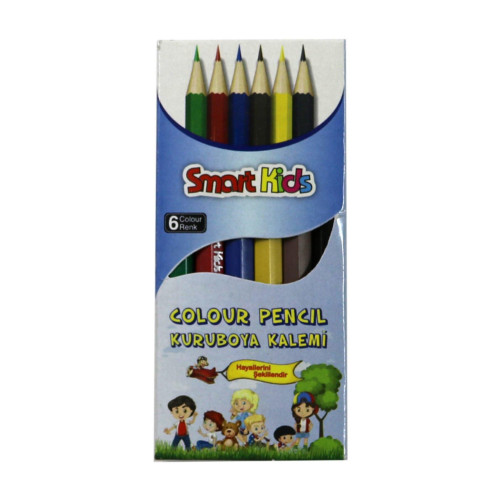 Smart Kids Kuru Boya Kısa 6 Renk (Yarım Boy)