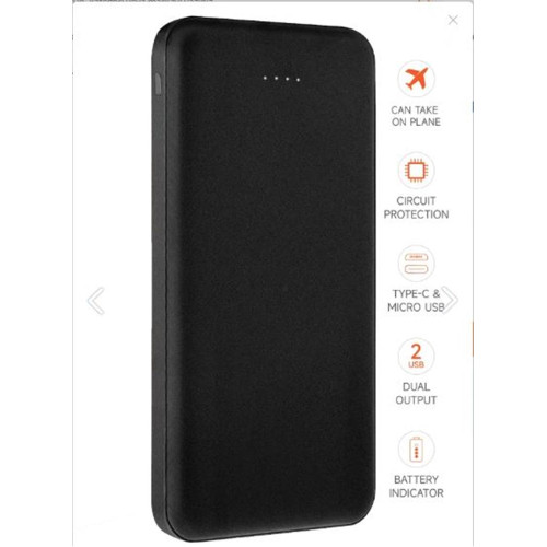 SnapMax SNP-3001 Siyah 10.000 mah Powerbank 2x USB Çıkışlı 1 Type-C ve 1 Micro Girişli