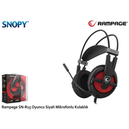 Snopy Rampage SN-R15 Oyuncu Siyah Mikrofonlu Kulaklık