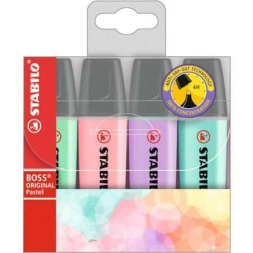 Stabilo Boss Original Pastel Renk Fosforlu Kalem 4'lü Paket