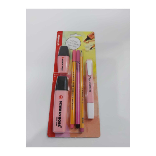 Stabilo Fosforlu Kalem Tek Renk Pastel Set 6 Lı Pembe
