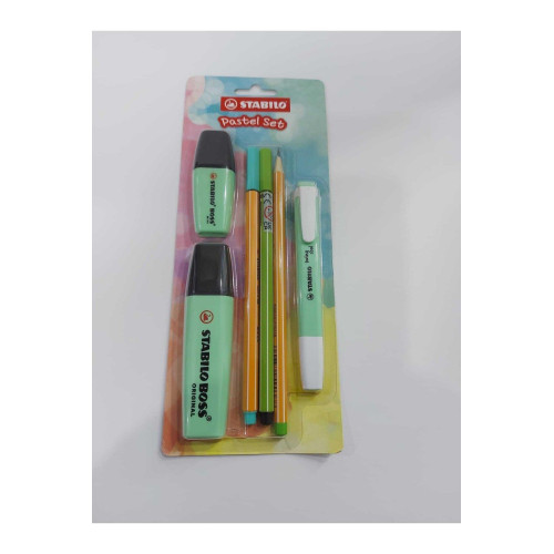 Stabilo Fosforlu Kalem Tek Renk Pastel Set 6 Lı Yeşil