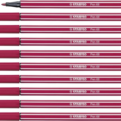 Stabilo Keçe Uçlu Boya Kalemi 1 mm Koyu Kırmızı Keçeli Boya Kalemi (10 Lu Paket)