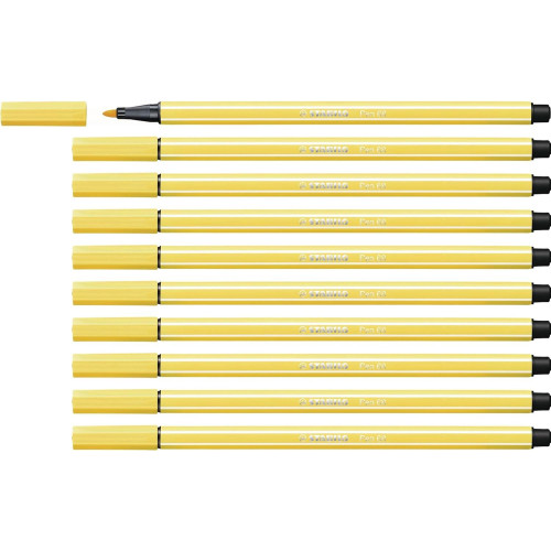 Stabilo Keçe Uçlu Boya Kalemi 1 MM Sarı Keçeli Boya Kalemi (10 Lu Paket)