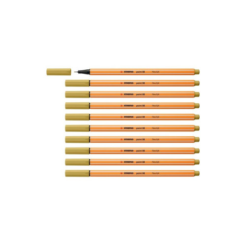 Stabilo İnce Keçe Uçlu Kalem 88 Point 0.4 MM Açık Haki Fineliner Kalem (10 Lu Paket)