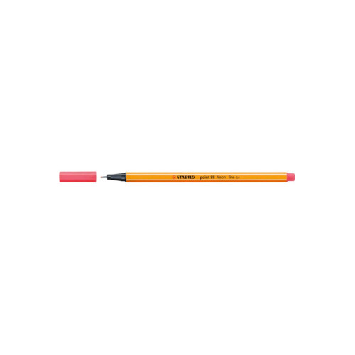 Stabilo Keçe Uçlu İnce Kalem 88 Point 0.4 MM Fosforlu Kırmızı 88/040 (10 Lu Paket)