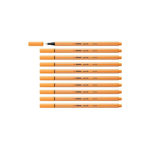 Stabilo İnce Keçe Uçlu Kalem 88 Point 0.4 MM Papatya Turuncusu (10 Lu Paket)