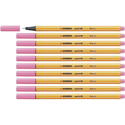 Stabilo İnce Keçe Uçlu Kalem 88 Point 0.4 MM Pembe Fineliner Kalem (10 Lu Paket)